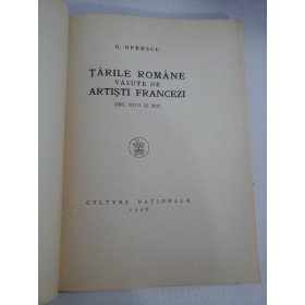 TARILE ROMANE VAZUTE DE ARTISTI FRANCEZI - G. Oprescu 1926